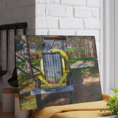 U R There Photography Hickory Place Yard Art II Rustic Farmhouse Tempered-Glass Cutting Board