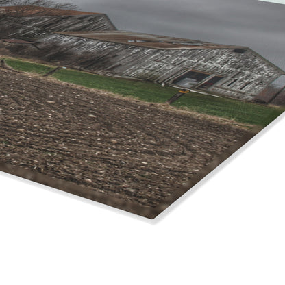 U R There Photography Rusted and Grey on Newark Road Rustic Farmhouse Tempered-Glass Cutting Board
