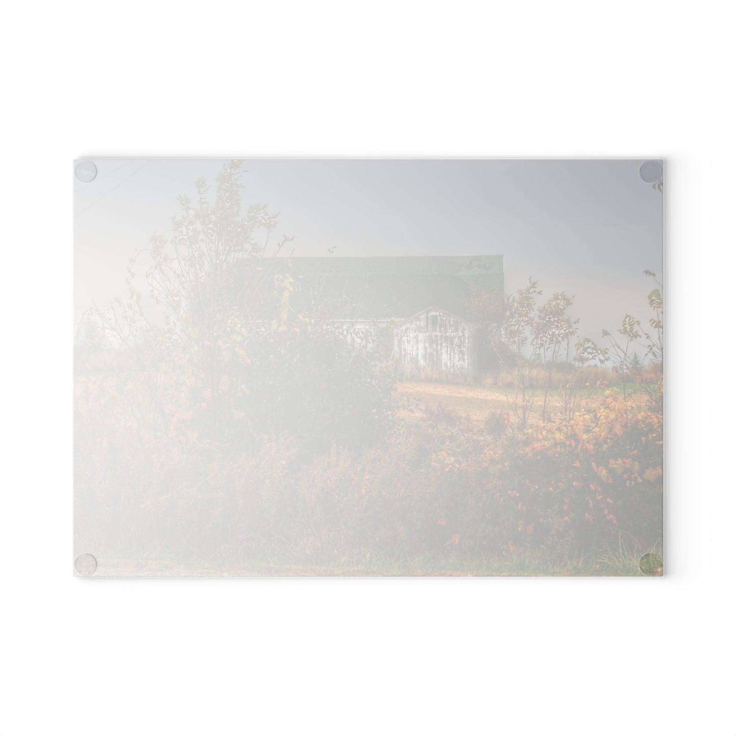 U R There Photography Hill Road White Rustic Farmhouse Tempered-Glass Cutting Board
