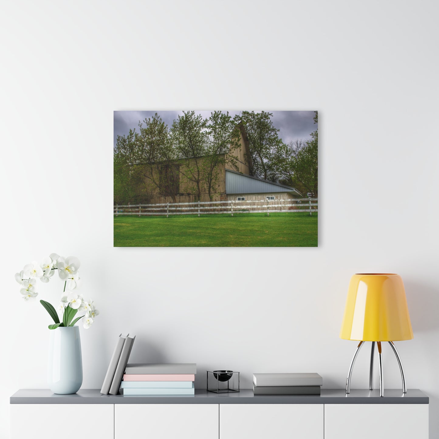 U R There Photography Grange Hall Road Whitewash Grey Rustic Farmhouse Acrylic Wall Print