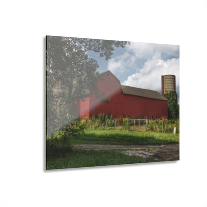 U R There Photography Metamora Road Red Rustic Farmhouse Acrylic Wall Print