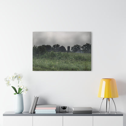 U R There Photography Hill Road Grey in the Fog Rustic Farmhouse Acrylic Wall Print