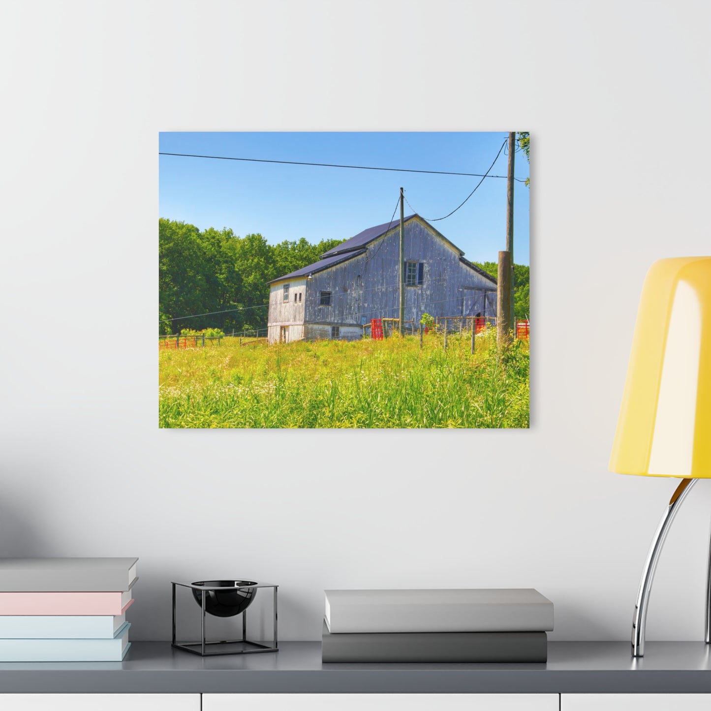 U R There Photography Greenwood Road Whitewash Grey Rustic Farmhouse Acrylic Wall Print