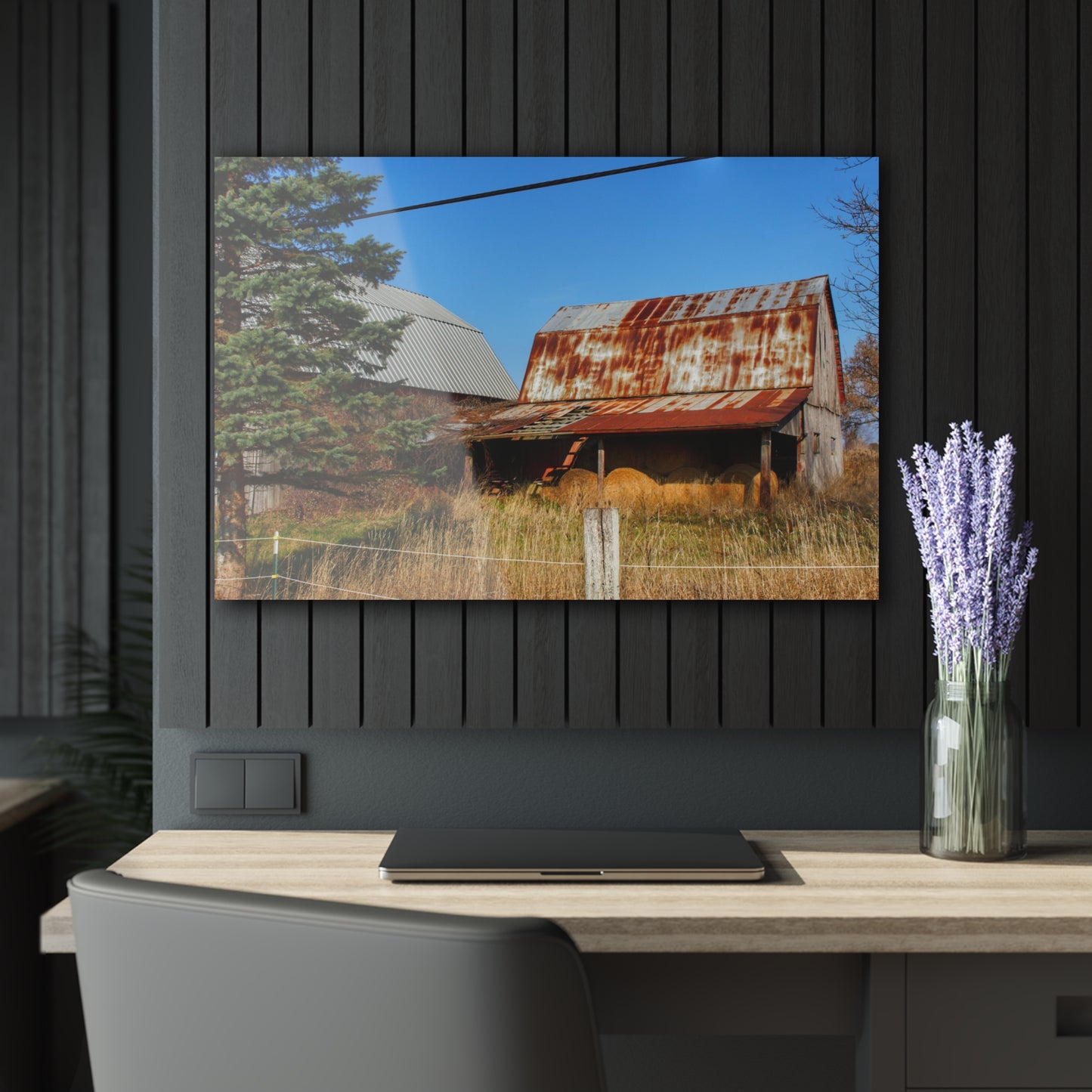U R There Photography Dodge Road Hay Barn II Rustic Farmhouse Acrylic Wall Print