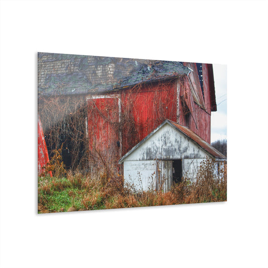 U R There Photography German Road Forgotten Red II Rustic Farmhouse Acrylic Wall Print