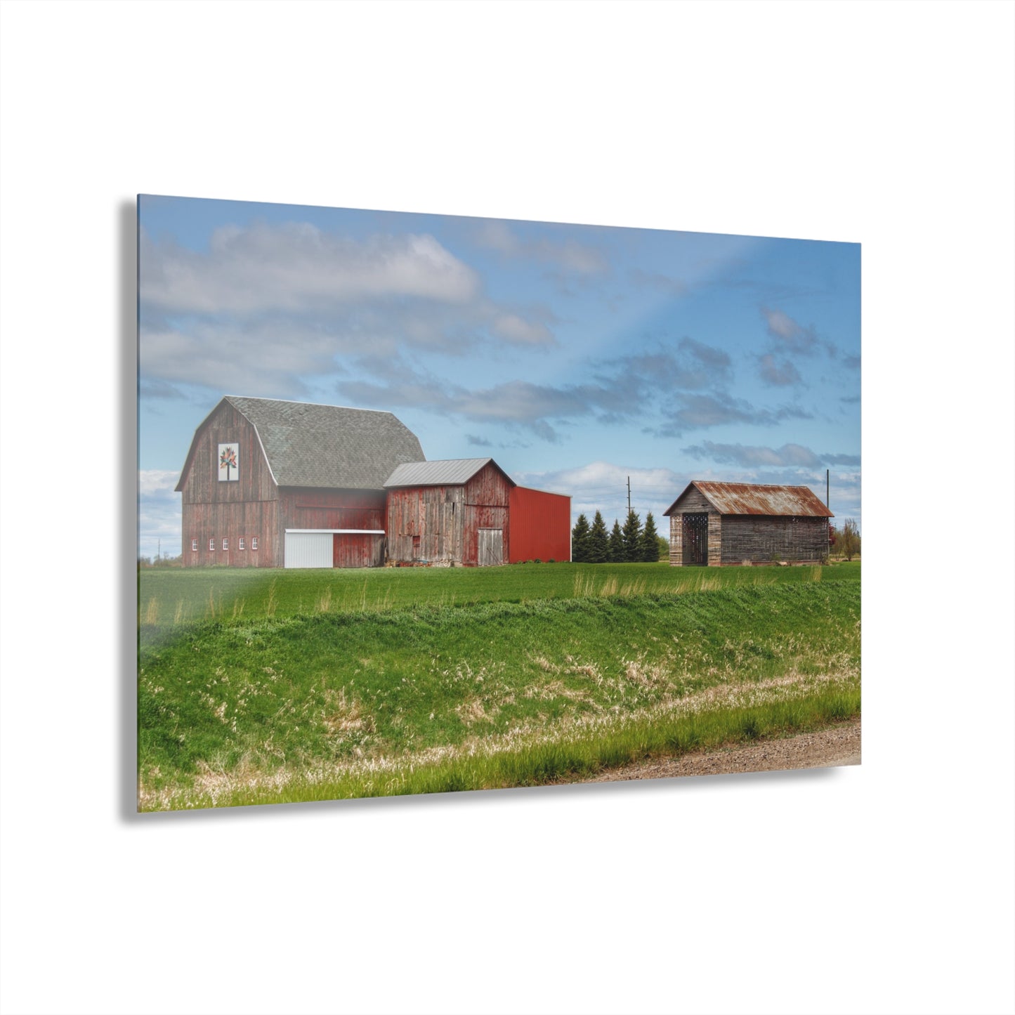 U R There Photography Unionville Reds Rustic Farmhouse Acrylic Wall Print