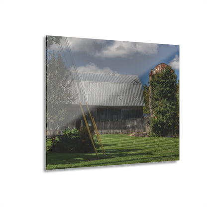 U R There Photography Ludwig Road Summer Grey and Silo Rustic Farmhouse Acrylic Wall Print