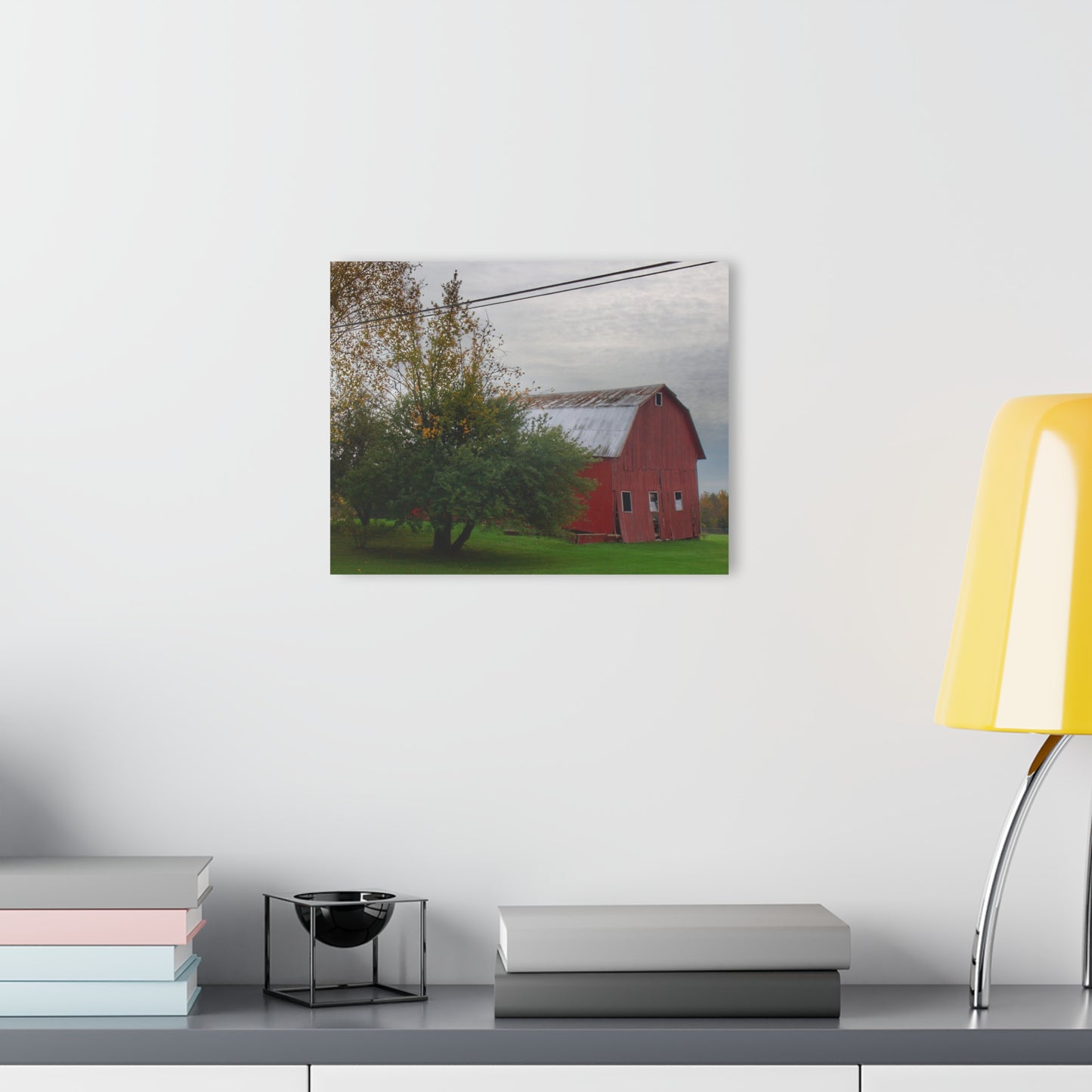 U R There Photography Perry Road Tilted Red Rustic Farmhouse Acrylic Wall Print
