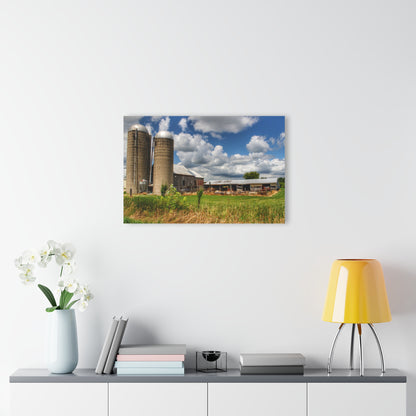 U R There Photography Millington Grey and Silos Rustic Farmhouse Acrylic Wall Print