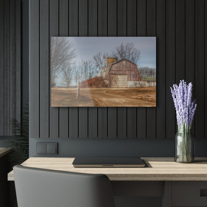 U R There Photography Maple Valley Road Red I Rustic Farmhouse Acrylic Wall Print