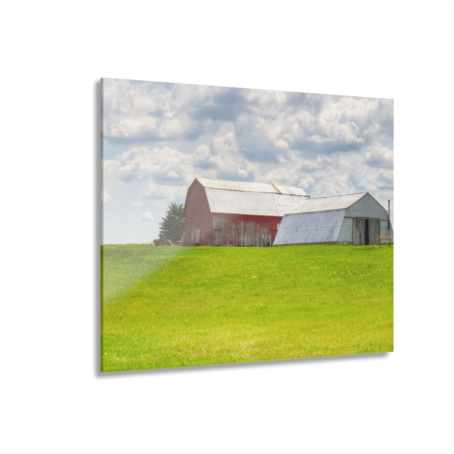 U R There Photography Henderson Hilltop Red Rustic Farmhouse Acrylic Wall Print