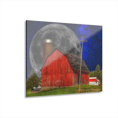 U R There Photography Moon over Hollenbeck Rustic Farmhouse Acrylic Wall Print