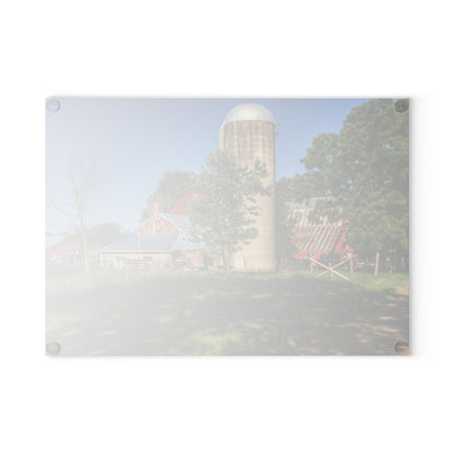 U R There Photography Tody Road Reds Rustic Farmhouse Tempered-Glass Cutting Board