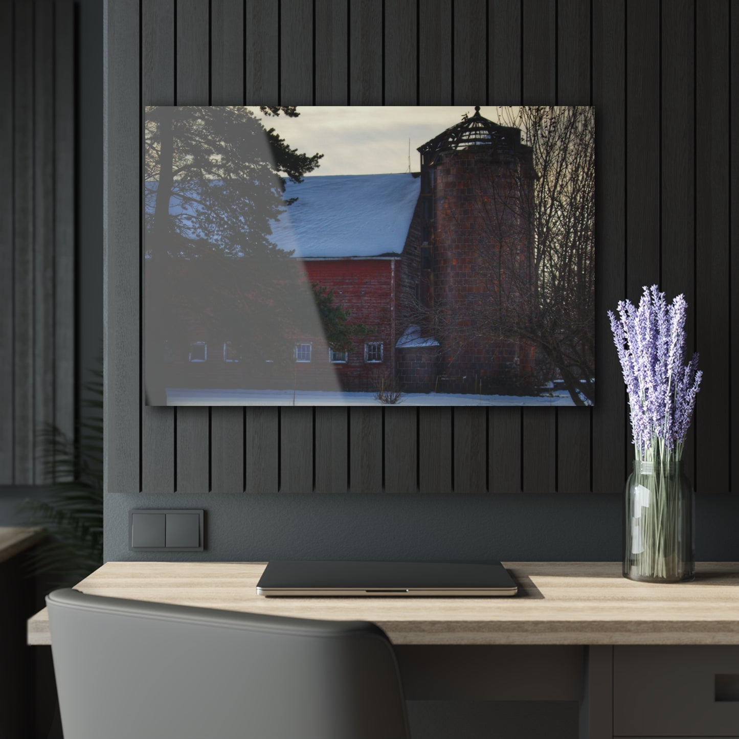 U R There Photography Ebeling Road Red Rustic Farmhouse Acrylic Wall Print