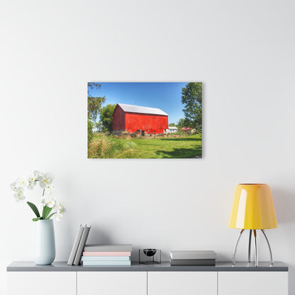 U R There Photography Harris Road Red Rustic Farmhouse Acrylic Wall Print