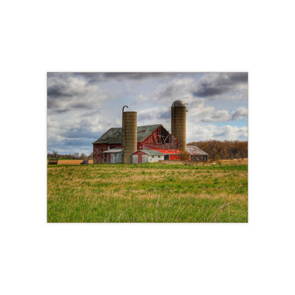 U R There Photography Centerline Road Red Rustic Farmhouse Decorative Ceramic Tile