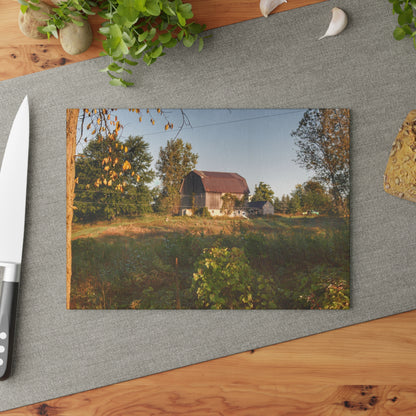 U R There Photography Swaffer Road Little Grey Rustic Farmhouse Tempered-Glass Cutting Board