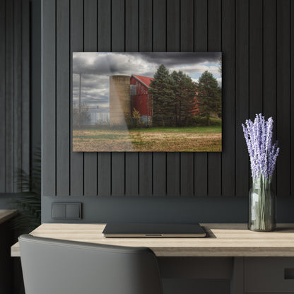 U R There Photography Laur Road Red Among the Pines II Rustic Farmhouse Acrylic Wall Print