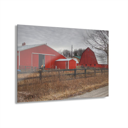 U R There Photography January Reds Rustic Farmhouse Acrylic Wall Print