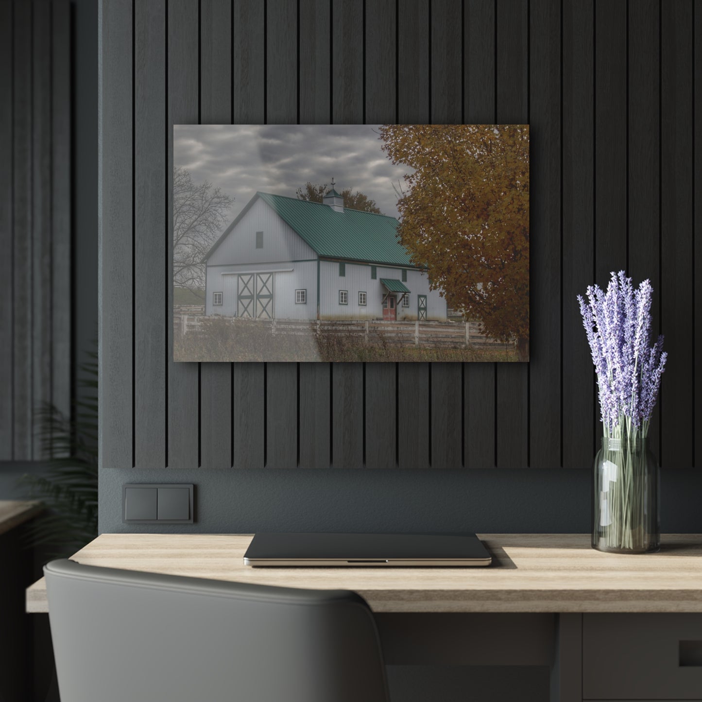 U R There Photography Millville Road White Rustic Farmhouse Acrylic Wall Print