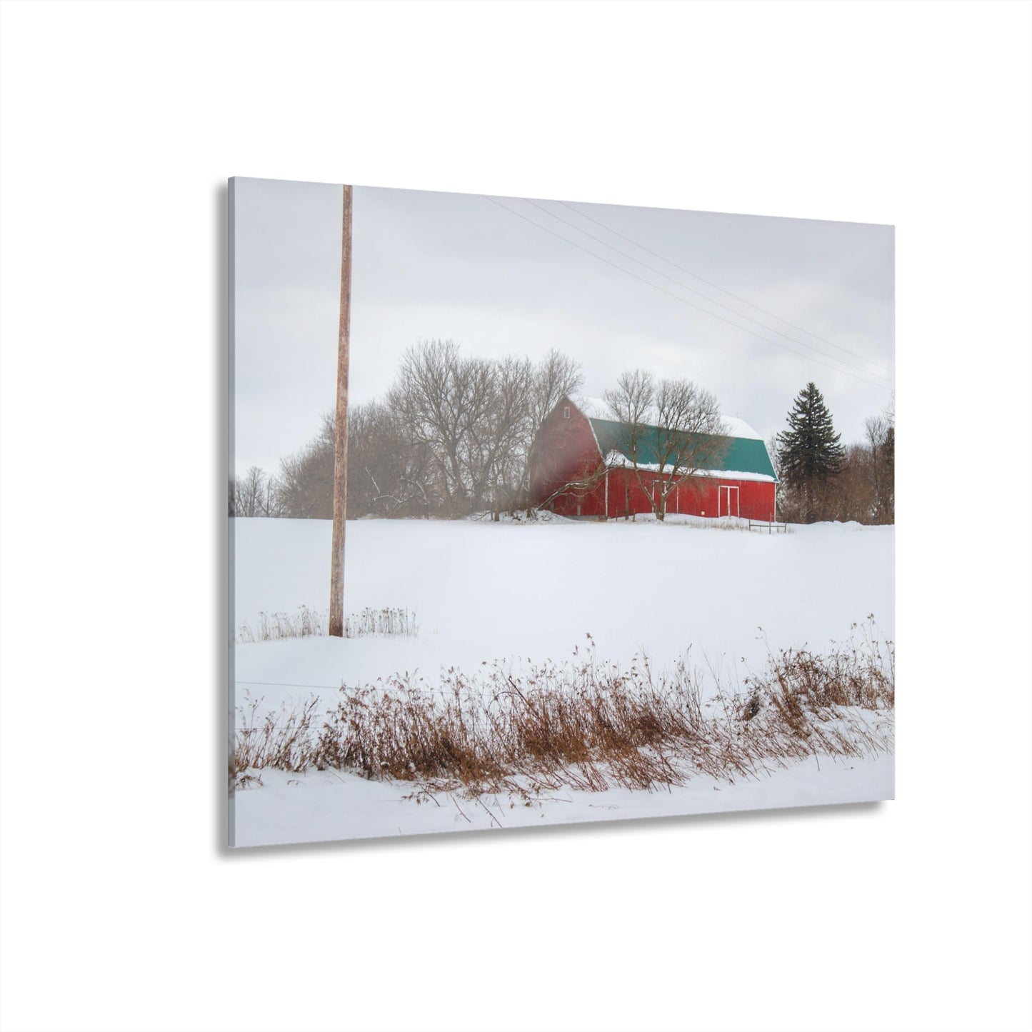 U R There Photography Five Lakes Hidden Red Rustic Farmhouse Acrylic Wall Print