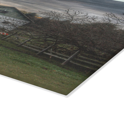 U R There Photography Myers Road Hidden White Rustic Farmhouse Tempered-Glass Cutting Board