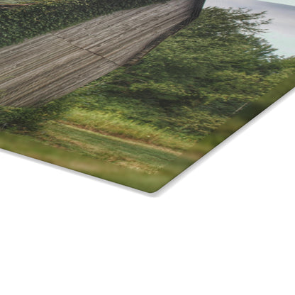 U R There Photography Chambers Grey Rustic Farmhouse Tempered-Glass Cutting Board