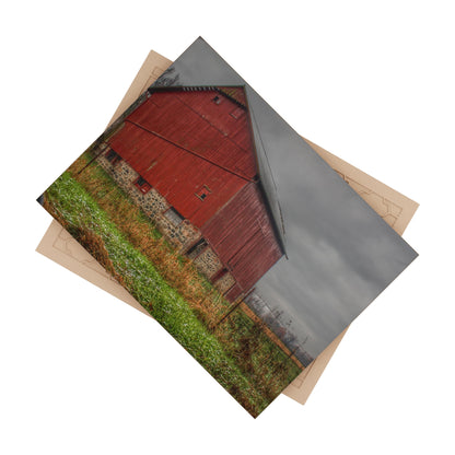 U R There Photography Bowers Road Red III Rustic Farmhouse Decorative Ceramic Tile