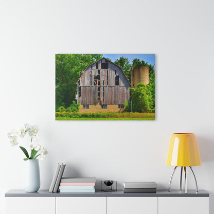 U R There Photography Mushroom Road Red and Silo Rustic Farmhouse Acrylic Wall Print