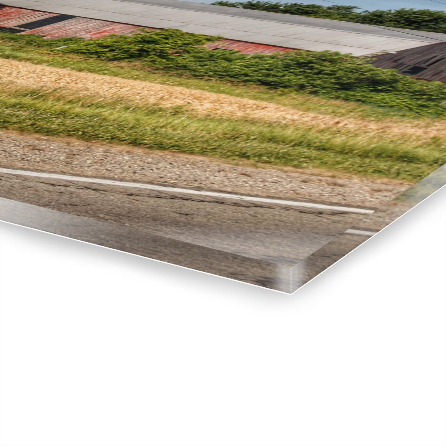 U R There Photography Dodge Road Old Red Rustic Farmhouse Acrylic Wall Print