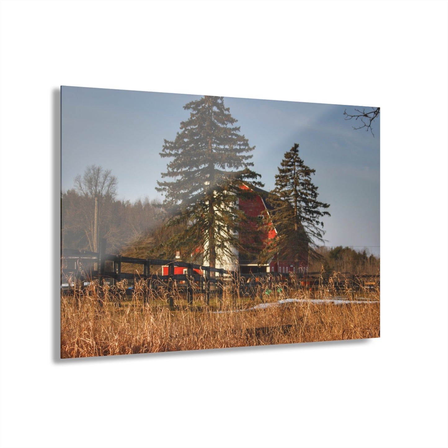 U R There Photography Blood Road Red I Rustic Farmhouse Acrylic Wall Print