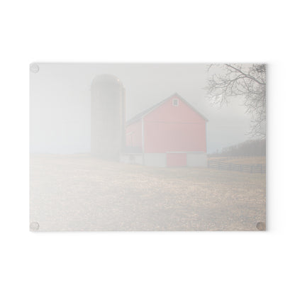 U R There Photography Brocker Road Red II Rustic Farmhouse Tempered-Glass Cutting Board