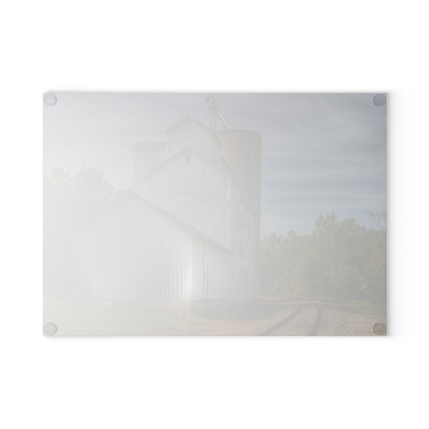 U R There Photography Attica Grey Rustic Farmhouse Tempered-Glass Cutting Board