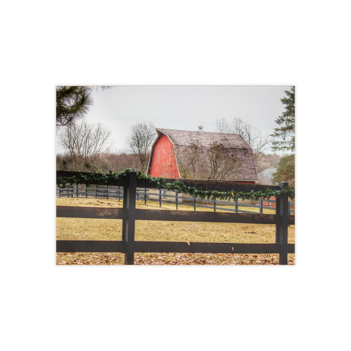 U R There Photography Beyond the Fence on Blood Road Rustic Farmhouse Decorative Ceramic Tile