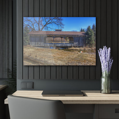 U R There Photography Covered Bridge of Campground Road II Rustic Farmhouse Acrylic Wall Print