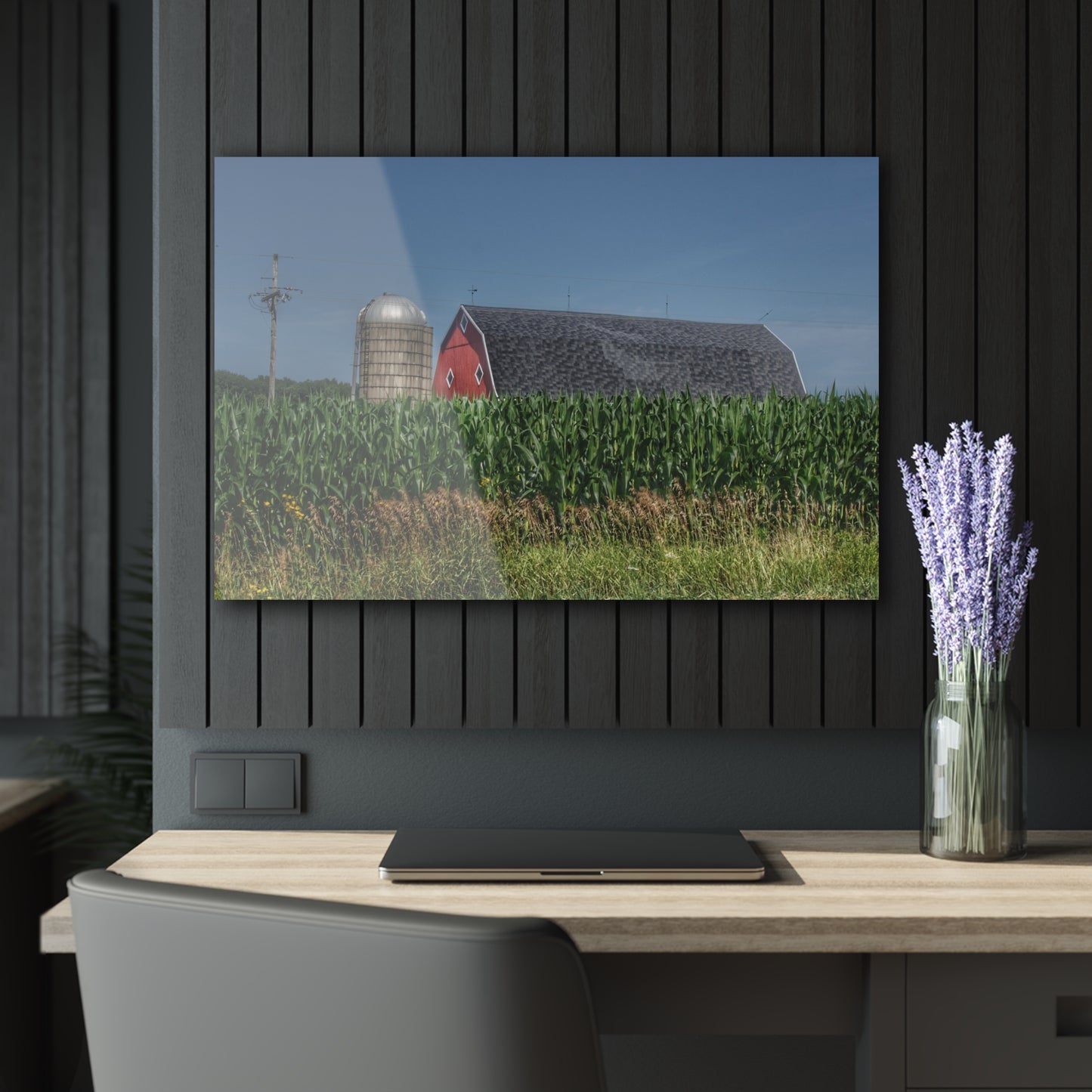 U R There Photography North Lake Pleasant Red Above the Corn Rustic Farmhouse Acrylic Wall Print