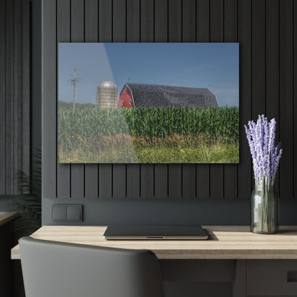 U R There Photography North Lake Pleasant Red Above the Corn Rustic Farmhouse Acrylic Wall Print