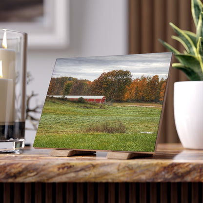 U R There Photography Bronson Lake Hidden Red I Rustic Farmhouse Decorative Ceramic Tile 6" × 8" Matte
