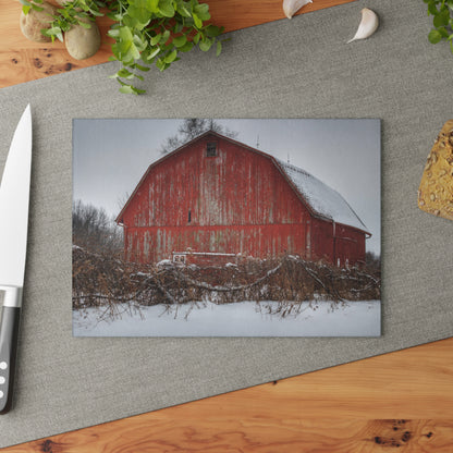 U R There Photography Hadley Road Barn at the Bend Rustic Farmhouse Tempered-Glass Cutting Board