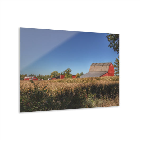 U R There Photography Red Saltbox Barn Rustic Farmhouse Acrylic Wall Print
