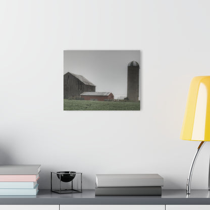 U R There Photography Farm in the Fog Rustic Farmhouse Acrylic Wall Print