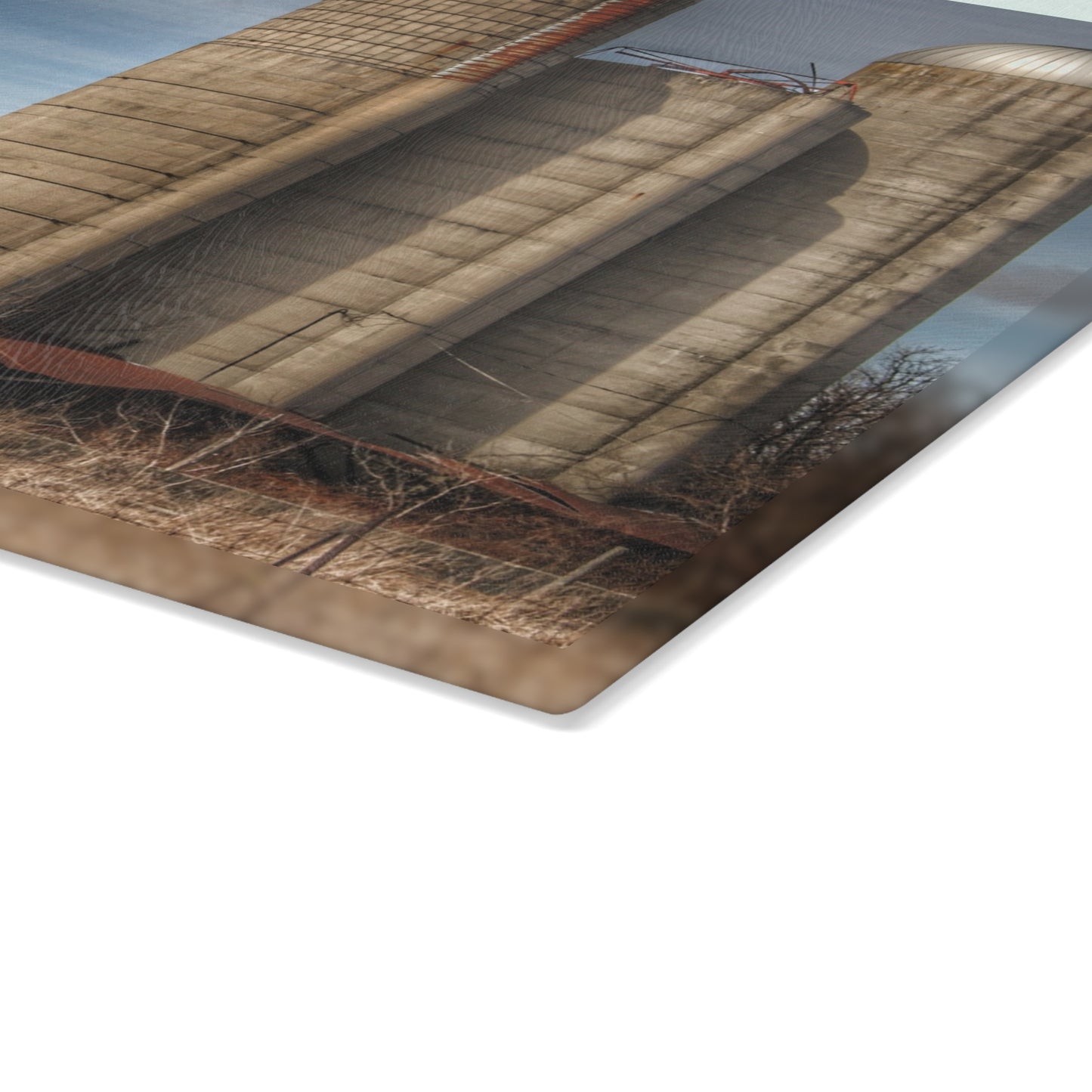U R There Photography Silo Rust Rustic Farmhouse Tempered-Glass Cutting Board