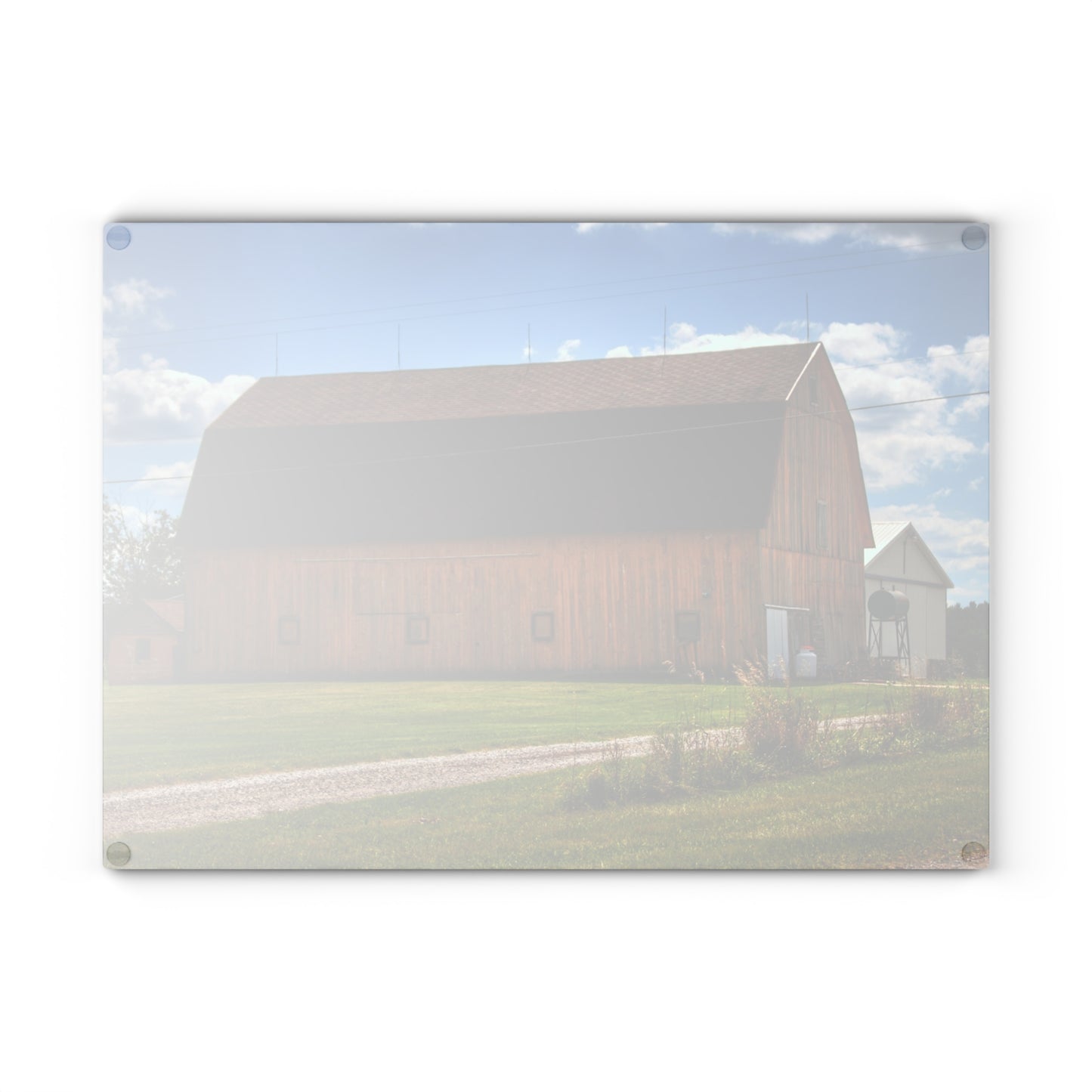 U R There Photography Bristol Gold Rustic Farmhouse Tempered-Glass Cutting Board