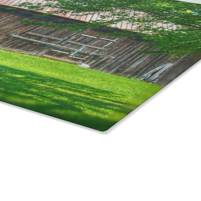 U R There Photography Sergent Road Grey Rustic Farmhouse Tempered-Glass Cutting Board