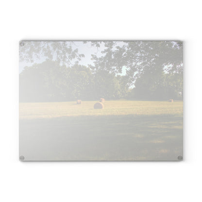 U R There Photography Summer Haybales I Rustic Farmhouse Tempered-Glass Cutting Board