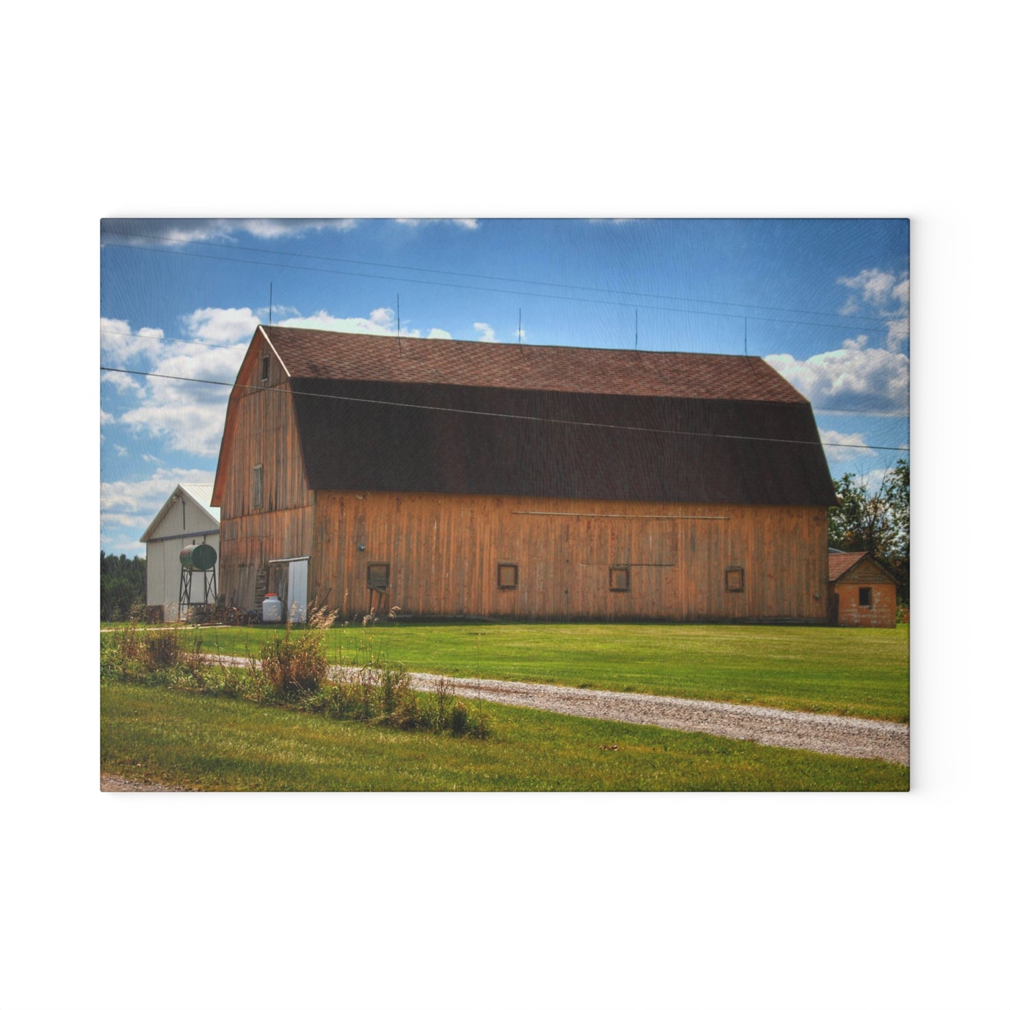 U R There Photography Bristol Gold Rustic Farmhouse Tempered-Glass Cutting Board