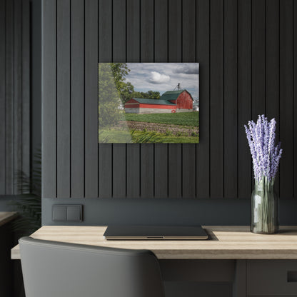 U R There Photography Haines Road Cornfield Reds Rustic Farmhouse Acrylic Wall Print