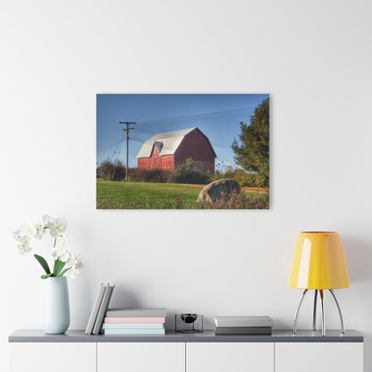 U R There Photography Hemingway Lake Road Red Rustic Farmhouse Acrylic Wall Print