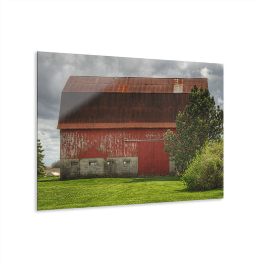 U R There Photography Big Rusted Red Rustic Farmhouse Acrylic Wall Print