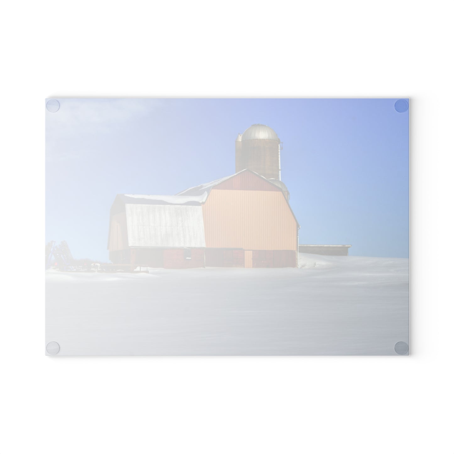 U R There Photography Bay City - Forestville Beige Barn Rustic Farmhouse Tempered-Glass Cutting Board